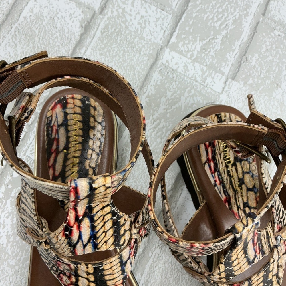 Donald J. Pliner Snake Print Sandals - Brown and Tan - Picture 4 of 5